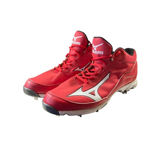 Mizuno Mens 9-Spike Swagger Red Baseball Cleats Size 12.5 - Picture 1 of 7